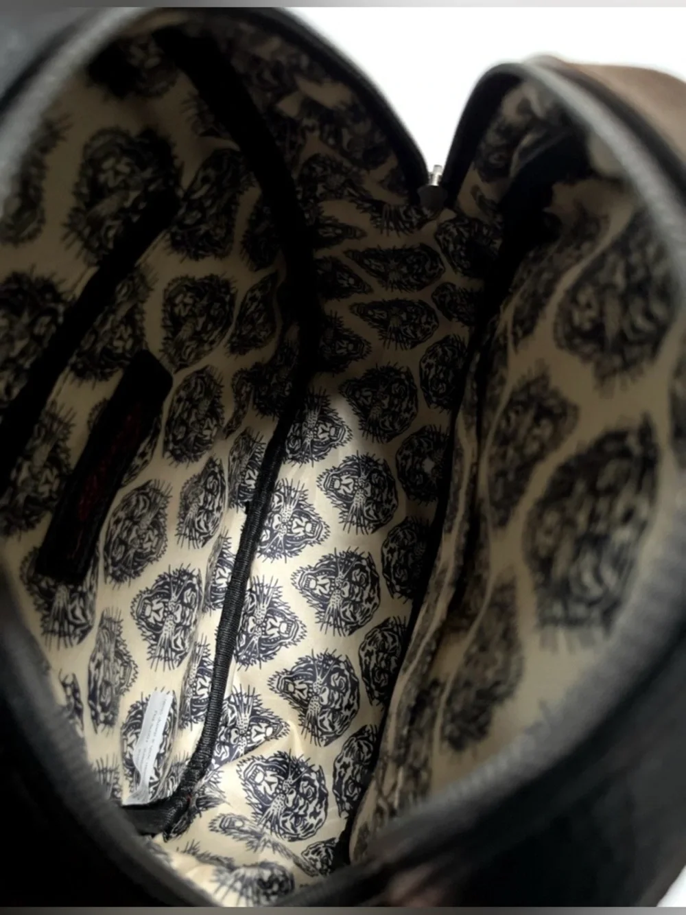 Ed Hardy Black & Pink Skull Print Mini Backpack